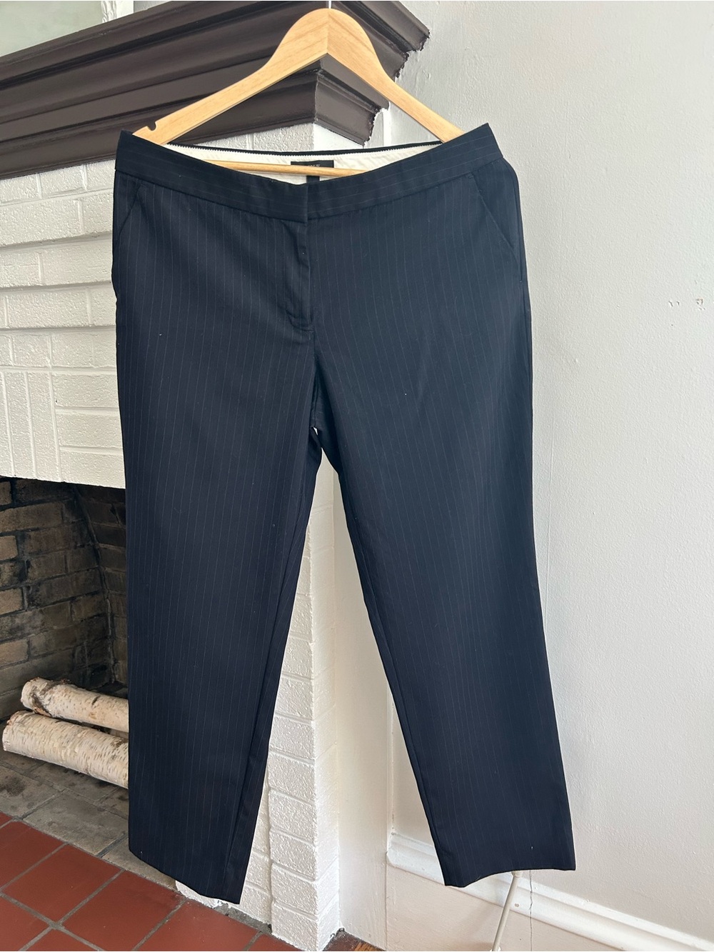 J. Crew Women's Navy Blue Pinstripe Dress Pants